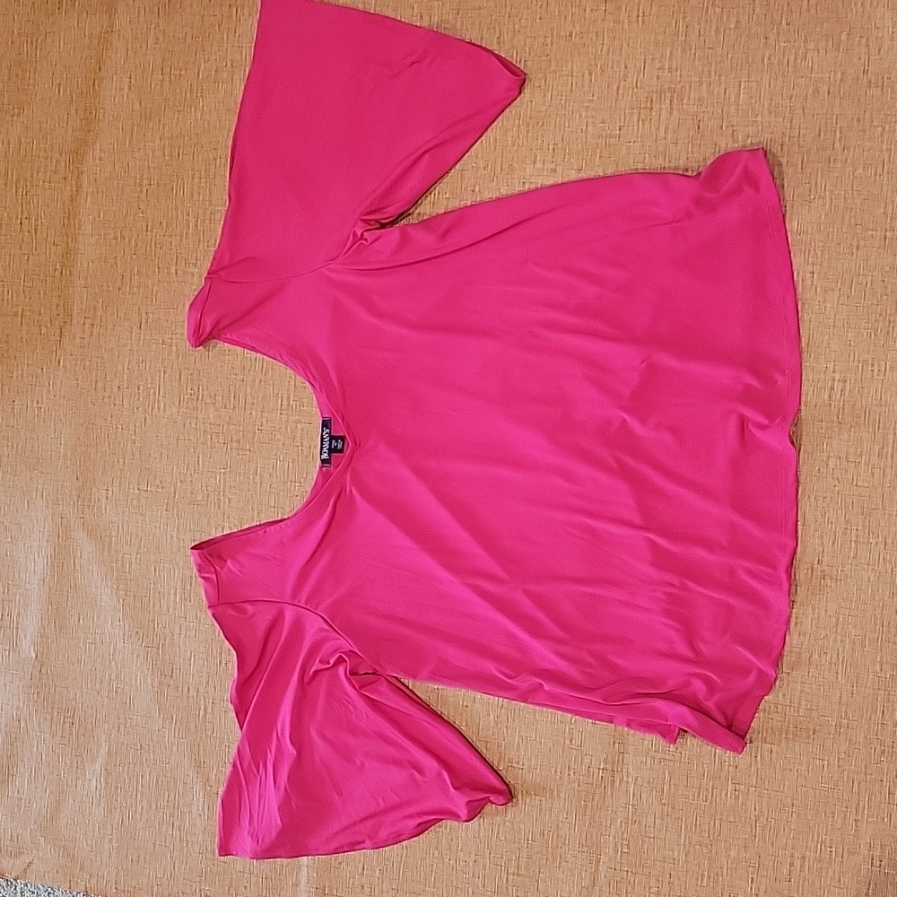 Hot Pink Bell Dress Top Roaman's Size 14 / 16 Medium